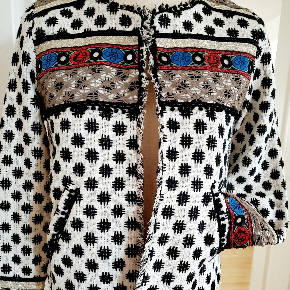 NWT Twelfth St. by Cynthia Vincent Embroidered Silk Jacket size 2 - Picture 4 of 10